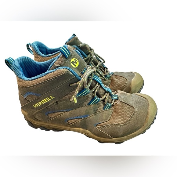 Merrell Chameleon 7 Access MID WTRPF Hiking Boot, Grey/Blue, 5.5 Unisex Big Kid‌ - Picture 6 of 9